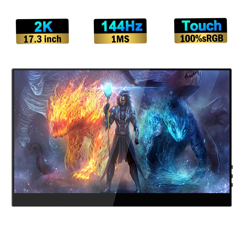 PC Ʈ Xbox PS4/5 ġ IPS ũ ÷, ޴ , MS FreeSync , 17.3 ġ, 2K, 144Hz ġ ũ, 2560x1440p 1